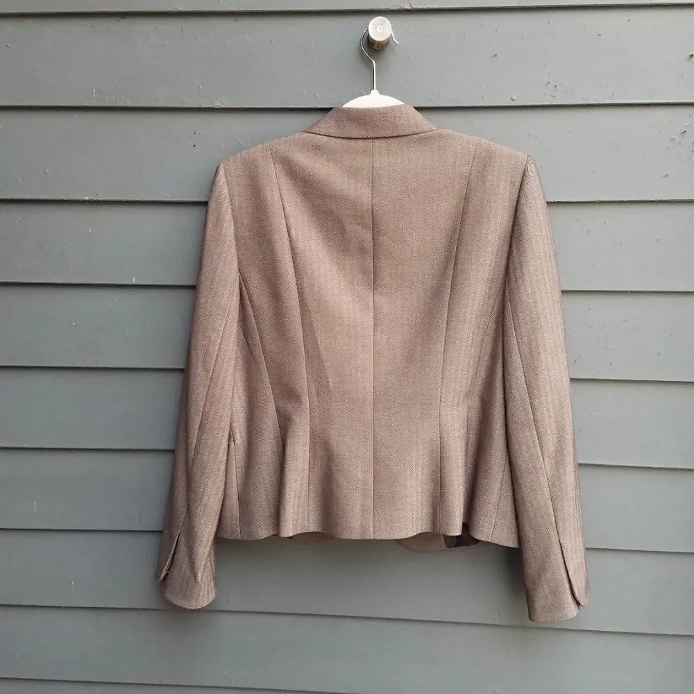 Tahari Brown Herringbone Blazer size 12